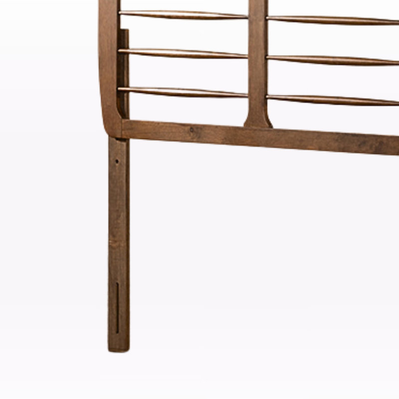 Alexus Headboard, Mid Century Modern Style in Brown Finish, 50.50'' H X 57.25'' W X 0.8'' D, Full/Double