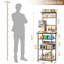 5 Tier Coffee Bar Station, Kitchen Stand With 4 S-Shaped Hooks, Farmhouse Corner Coffee Bar For Small Spaces, Bakers Rack