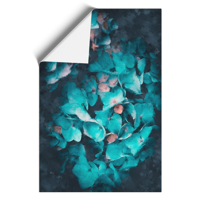 Teal Blue Hydrangeas - No Frame Print, 30cm H x 21cm W x 0.1cm D