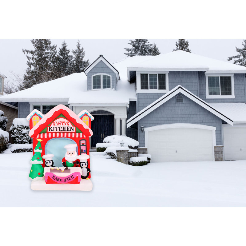 7-Ft. Tall Pre-Lit Inflatable Santa's Kitchen