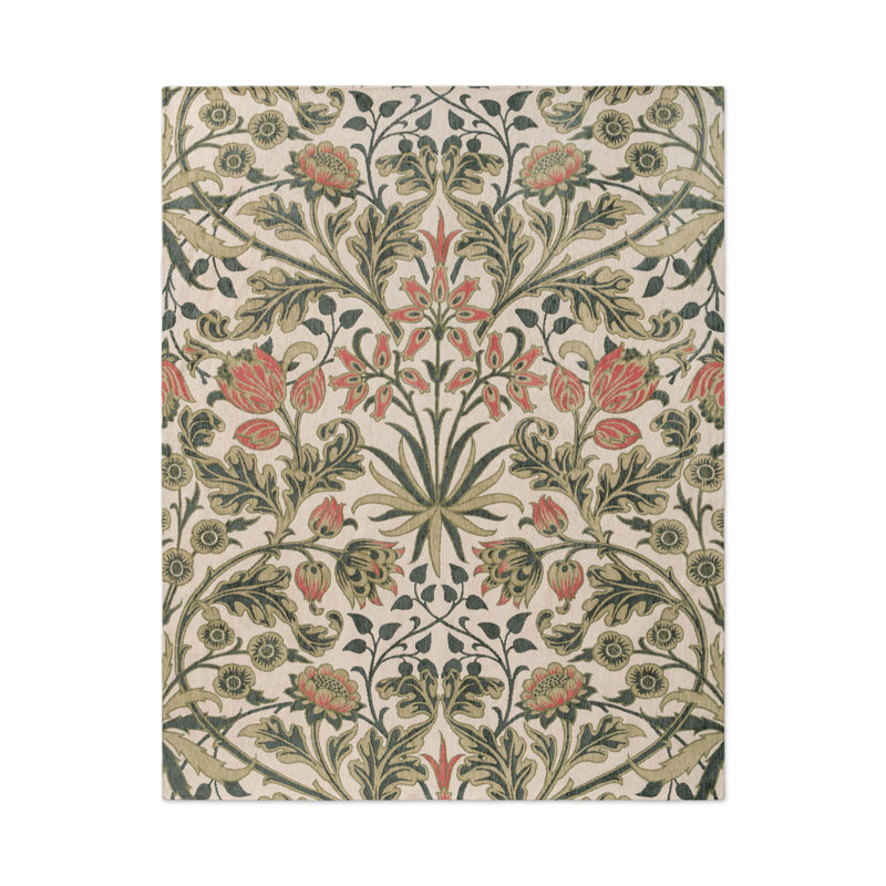 Floral Area Rug in Twining Vine Green, Rectangle 8'2" x 11'6"