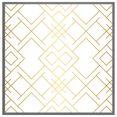 Truitts Golden Geo Pattern - Square Print