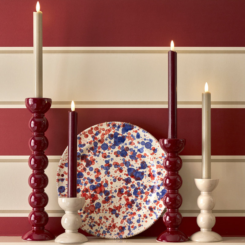 Bobbin Candlestick, 12.99" H x 1.97" W x 1.97" D, Cappuccino