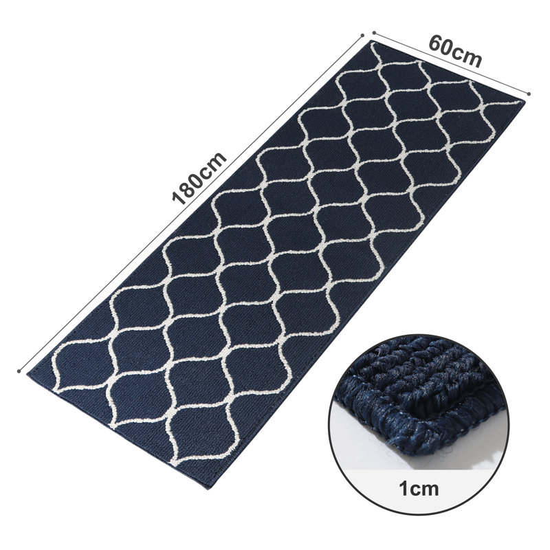 Non-Slip Kitchen Mats, Super Absorbent & Stain Resistant Washable Floor Rug Set for Kitchen, Laundry, Sink, Blue