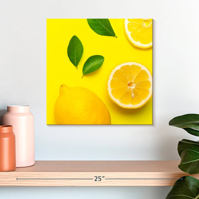 Abner Lemons On Yellow, 16" H x 16" W