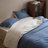 Solayne 100% Washed Cotton Duvet Cover Set with Faux Hemp Texture, Solid Color, Zipper Closure and Corner Ties-111685169-111685167