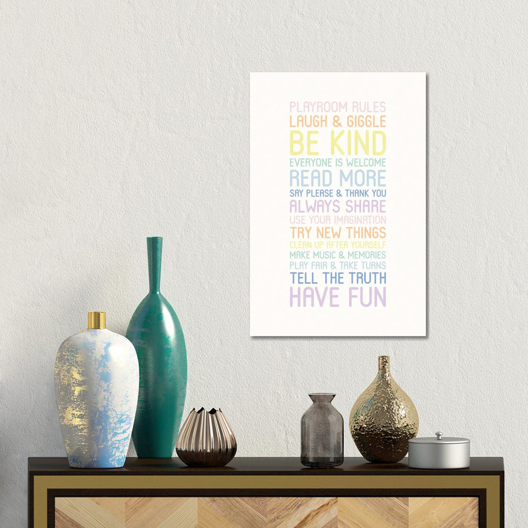 Pastel Playroom Rules by Nicole Basque - Gallery-Wrapped Canvas Giclée on Canvas