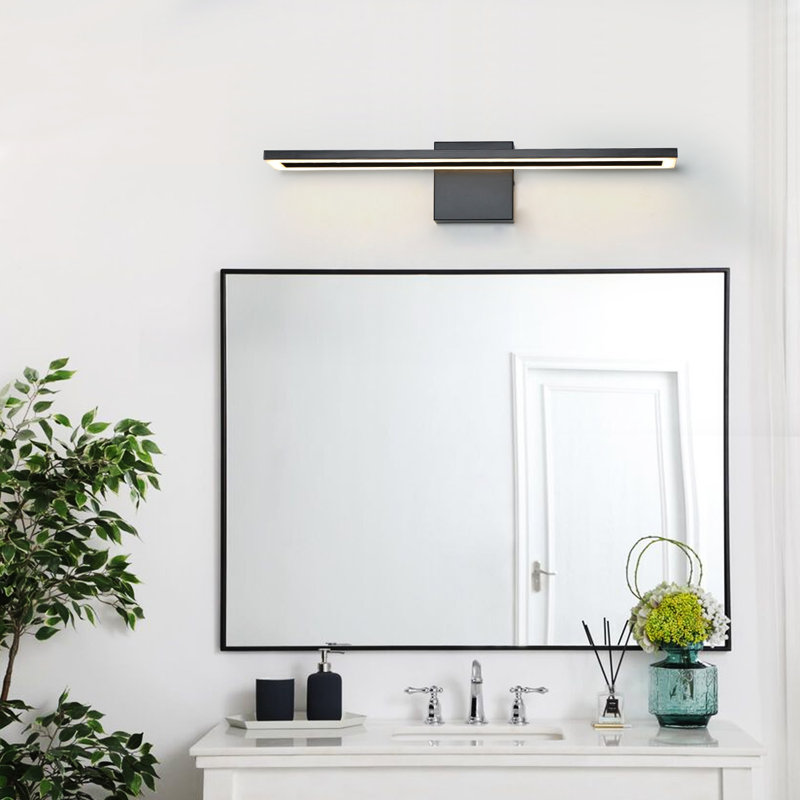Changanbi 1-Light Dimmable Modern LED Vanity Light Black Bath Bar, 4.7" H x 24" W x 5.1" D
