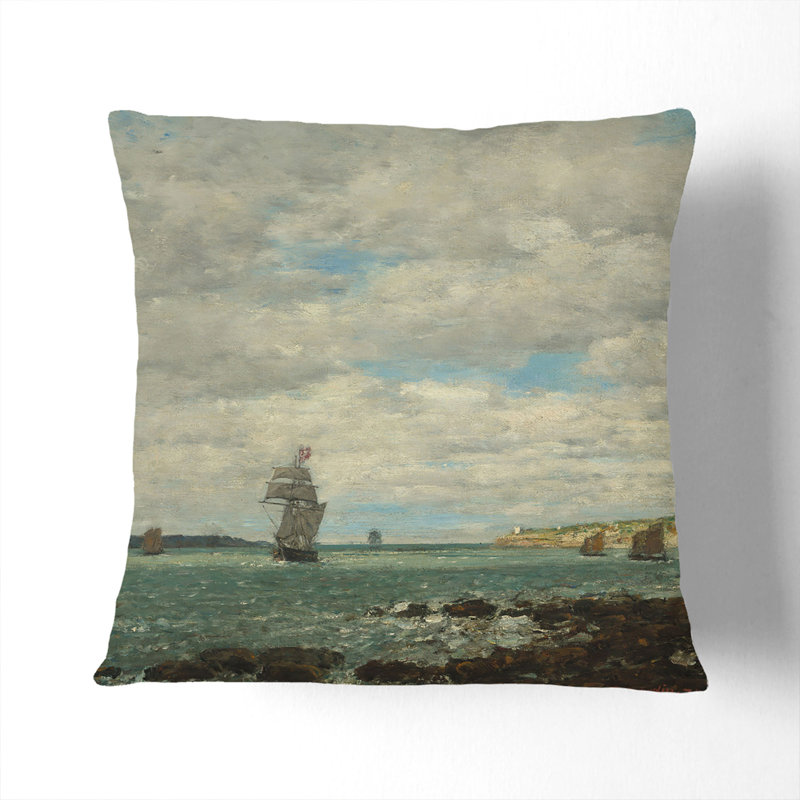 Coast of Brittany Scatter Cushion, 55cm H x 55cm W x 20cm D, Stone