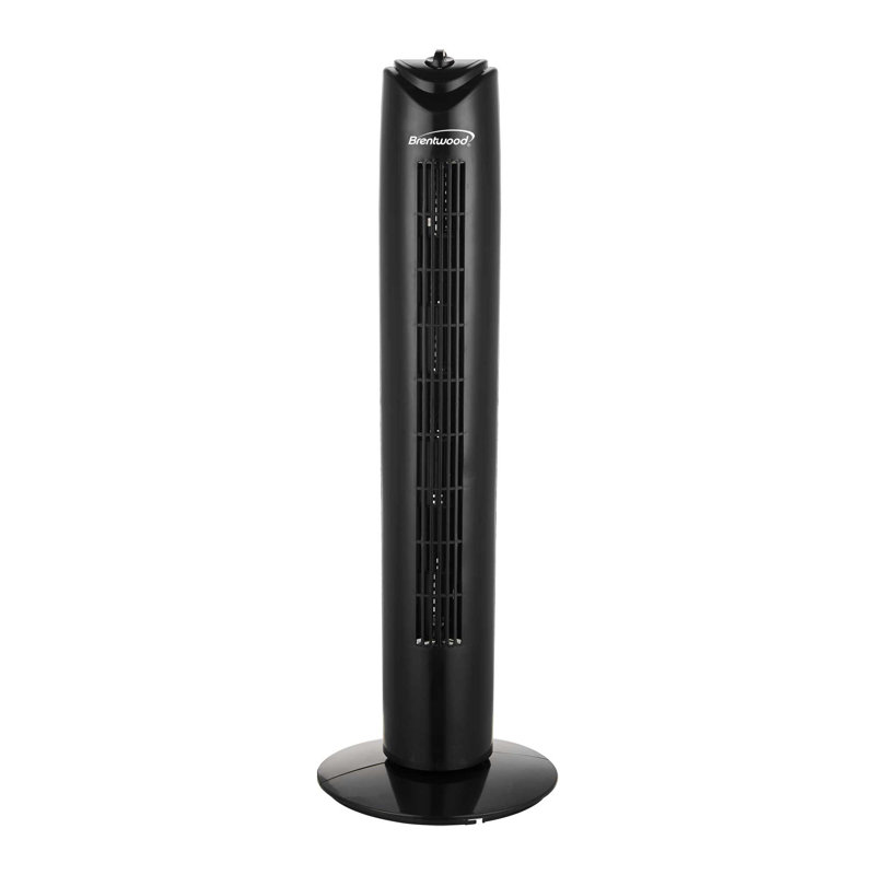Ventilateur tour portatif oscillant 3 vitesses avec minuterie Brentwood® 32 po, noir, Noir