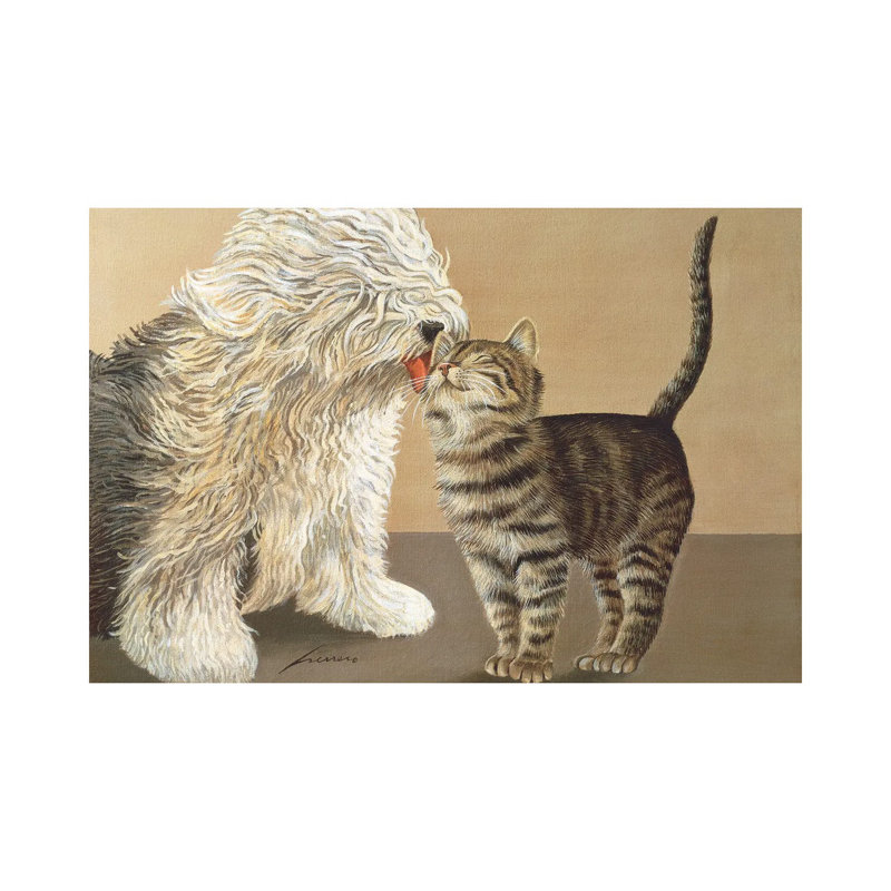 Winston And Churchill by Lowell Herrero - Wrapped Canvas Painting, 20.32 cm H x 30.48 cm W