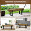 Banc de jardin industriel moderne avec pieds réglables en métal