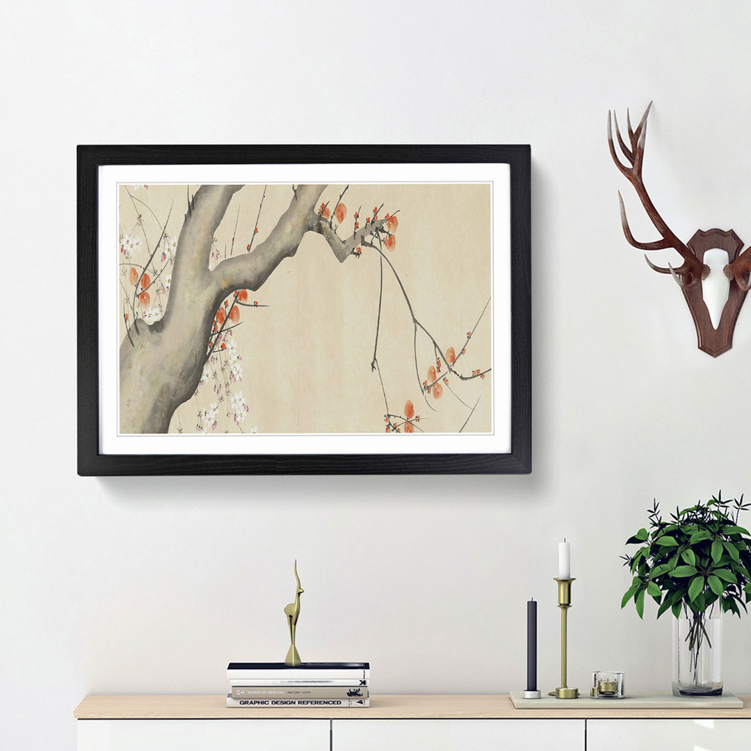Flowers of the Four Seasons Vol.2 by Sakai Hoitsu - Framed Print
