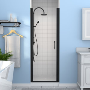 28-29 3/8In.W X 72 In.H Pivot Frameles Shower Door With Clear Glass
