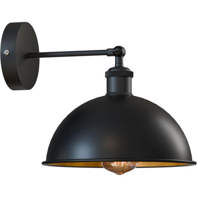 Applique murale Dome en métal, lampe murale industrielle réglable à 180 ° pour les décorations de chevet, d'étude, de cuisine et de salon.