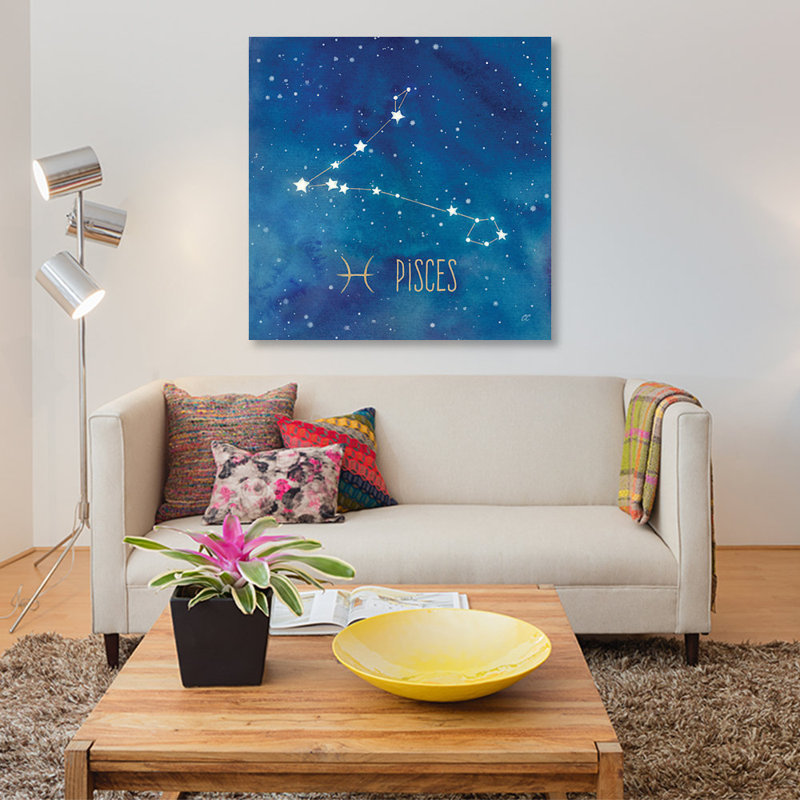 «Star Sign Pisces», impression sur toile, H 12 po x l 12 po x P 1,5 po, Toile tendue