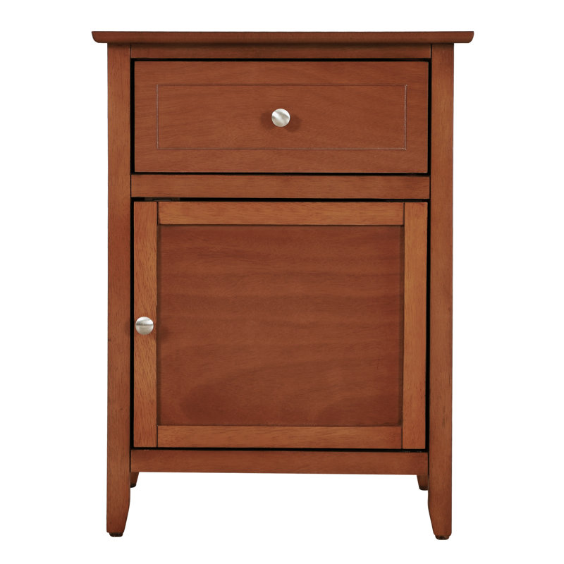 Table de chevet transitionnelle en chêne - charme charmant. Fabriqué en H 25 po x l 19 po x P 15 po. Mouvement de tiroir lisse. Option de rangement dissimulé en chêne. H 25 po x l 19 po. Matériaux. Accès. Armoire