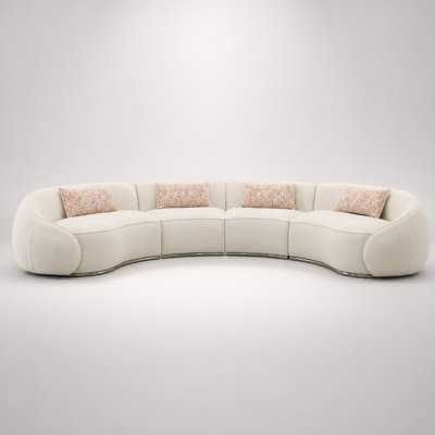 Canapé modulaire Sahara avec 4 coussins, Boucle et acier inoxydable