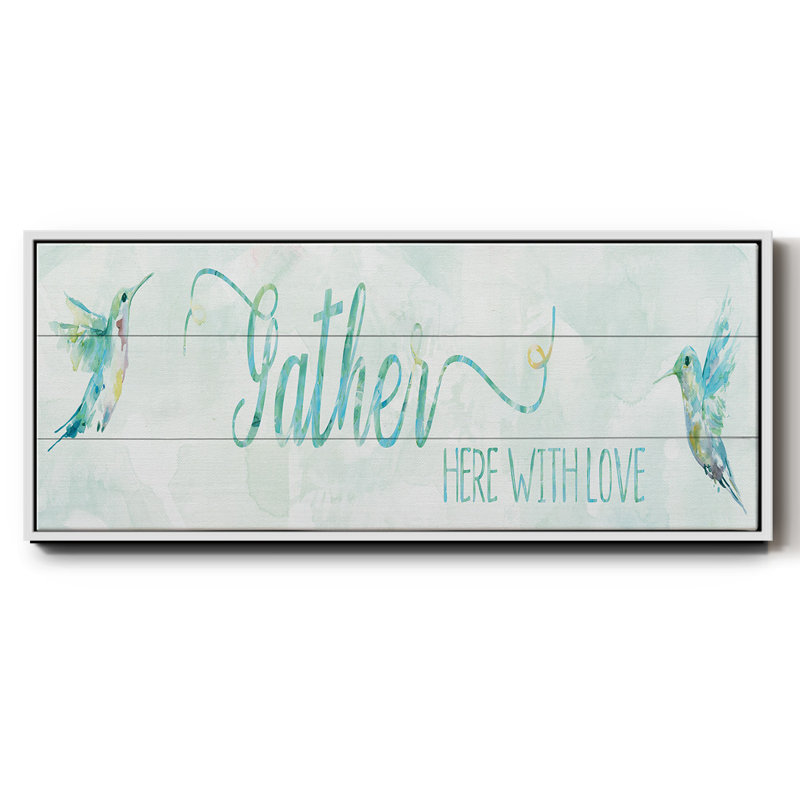 «Gather Here», toile encadrée, H 8 po x l 20 po