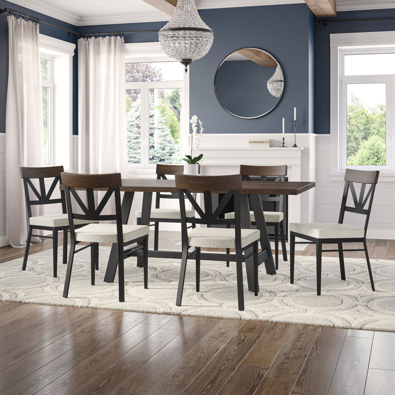 Rhem 6 - Person Solid Wood Top Trestle Dining Set, White