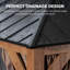 15 Ft. W x 13 Ft. D Wood Grain  Aluminum Patio Gazebo-121540243