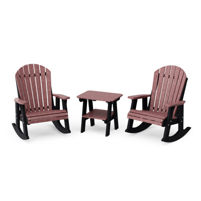 Ensemble de chaises berçantes 3 pièces avec table d'appoint Heritage Adirondack Heritage
