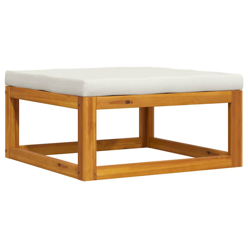 Outdoor Ottoman with Cushion, Cream