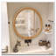 Miroir mural rond en bois naturel