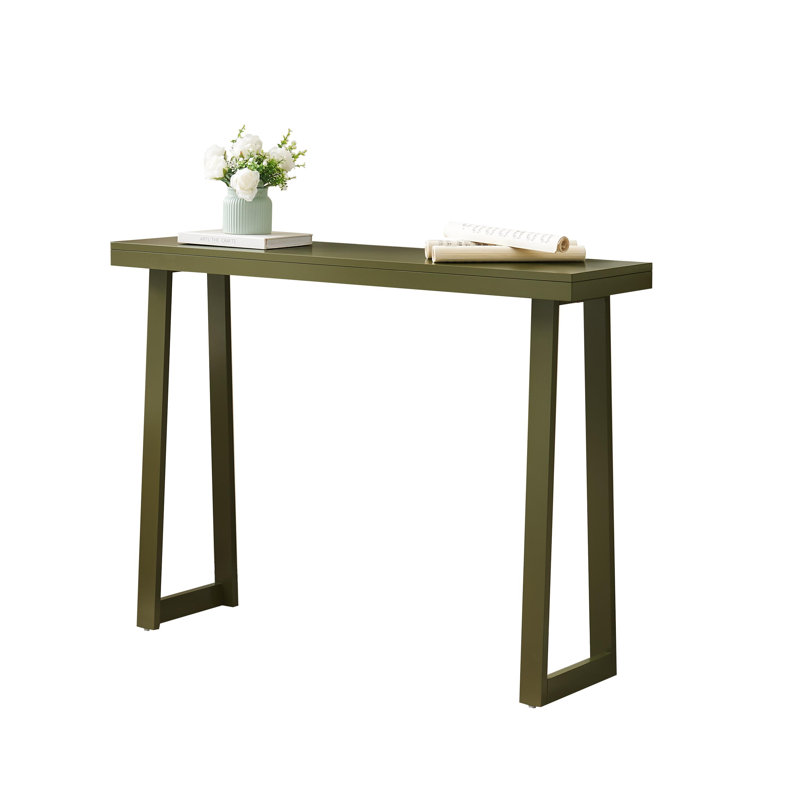 Claude Rectangular Console Table with Shelf – Sleek and Modern Entryway, Hallway, or Sofa Table with Trapezoidal Legs