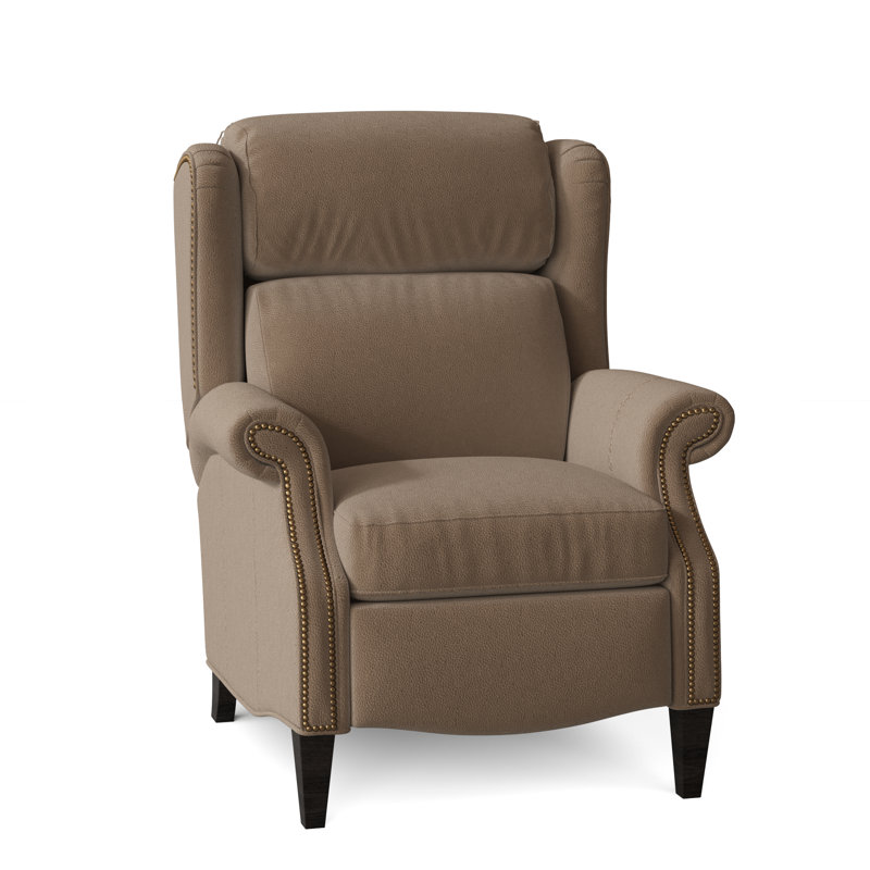 Miller Recliner, Aline Fumo Genuine Leather, Cobblestone, French Natural