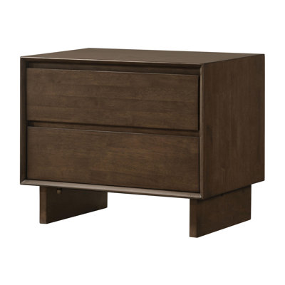 2-Drawer Nightstand Bedside Table Warm Brown by Latitude Run