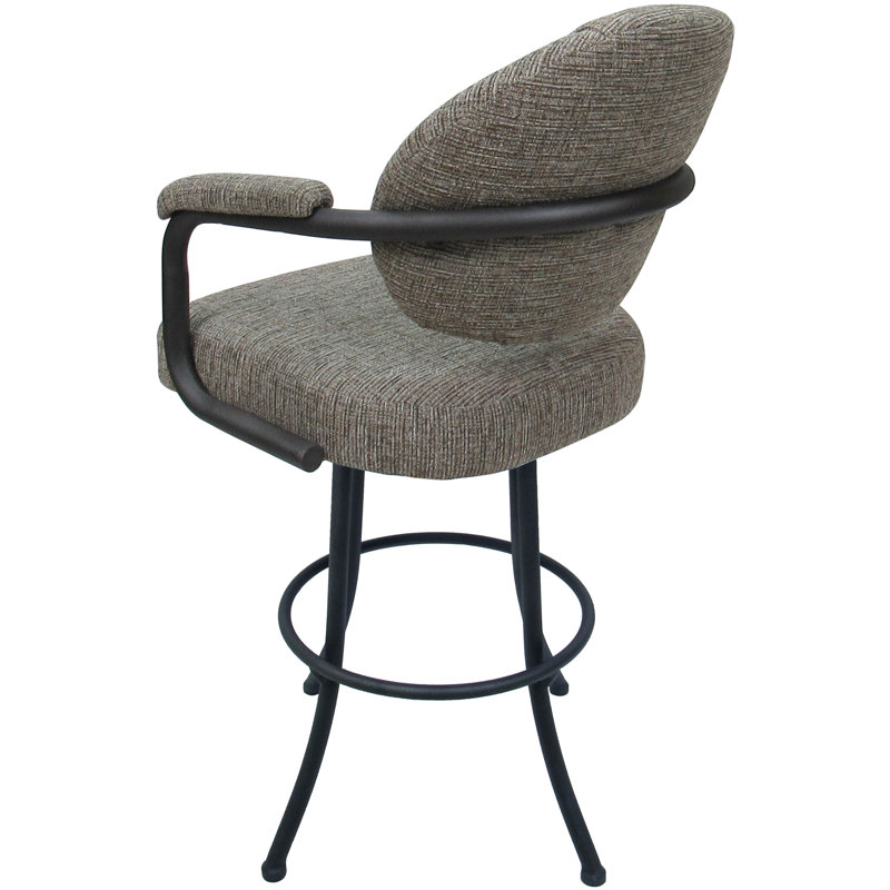 Tabouret de comptoir pivotant Vickky, Gris, Tabouret de comptoir (siège d'une hauteur de 26 p