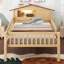 Lit plateforme en bois avec tête de lit en forme de maison, DEL et rangement intégré, cadre de lit-1779354346-1779354347
