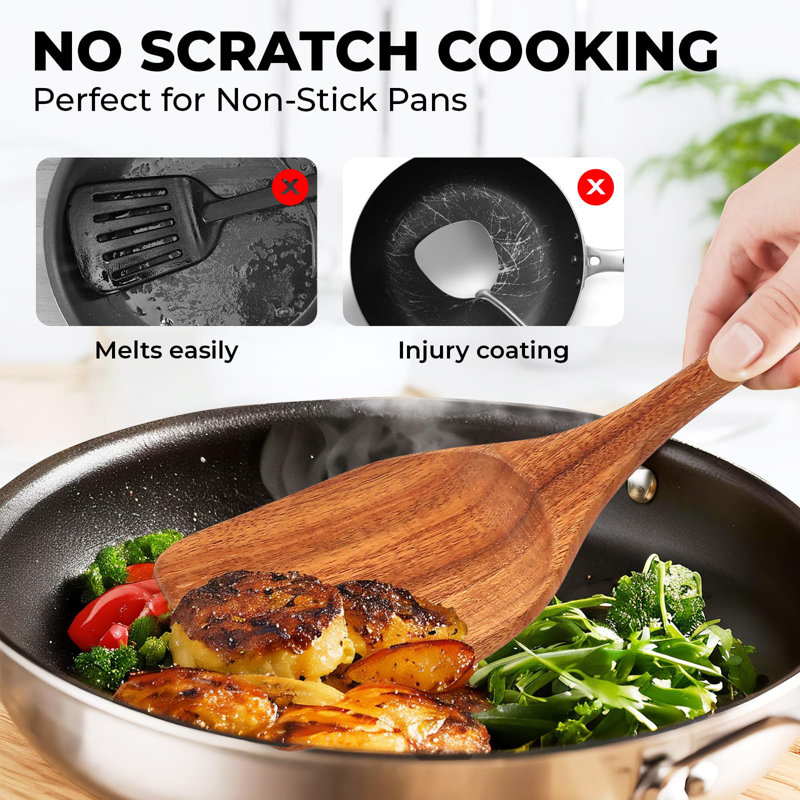 9-Piece Natural Teak Wooden Cooking Utensil Set