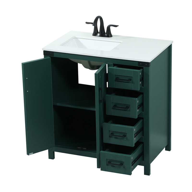 Ensemble de meuble-lavabo simple 32 po Slayton, Vert