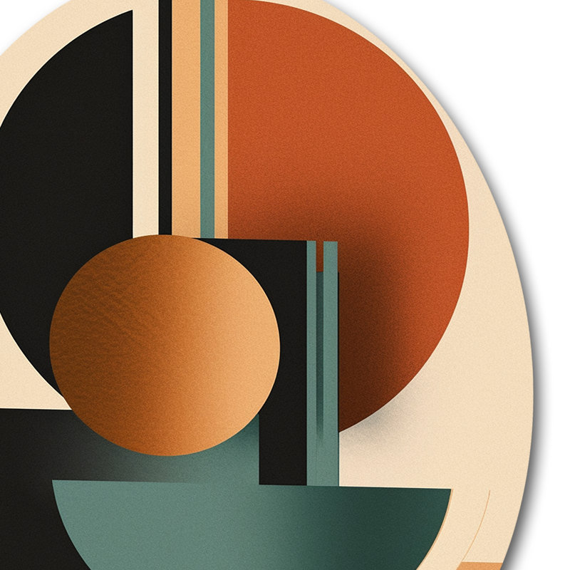 Cream Green Minimalism Quiet Depths - Abstract Minimalism Round Wall Art on Metal, 36" H x 36" W x 1" D