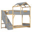 Chambre d'enfant moderne avec lits jumeaux superposés, escalier et éclairage DEL, bois de pin et MDF.-1307499168