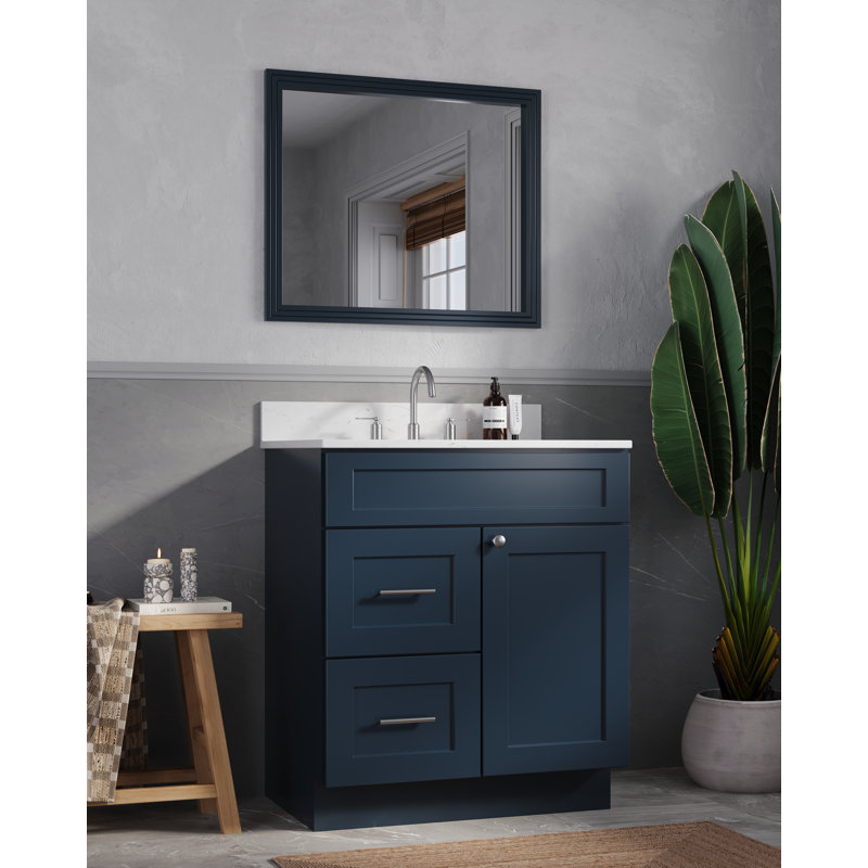 Ensemble de meuble-lavabo simple 30 po Chrisna, Bleu