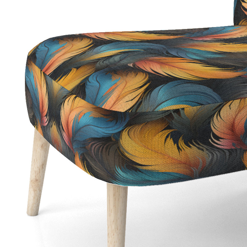 Chaise d'appoint rembourrée à motif floral et motif subtil Subtle Leaves In Minimalisme