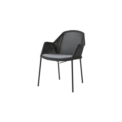 Breeze Stacking Patio Dining Armchair with Cushion