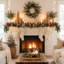 8.8FT Pre-Lit Artificial Christmas Pine Garland with Frosted Tips, Pinecones, and Red Berries