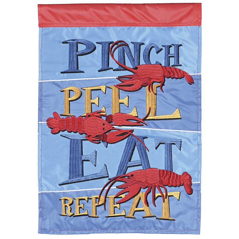 Drapeau de jardin «Pinch Peel Eat»
