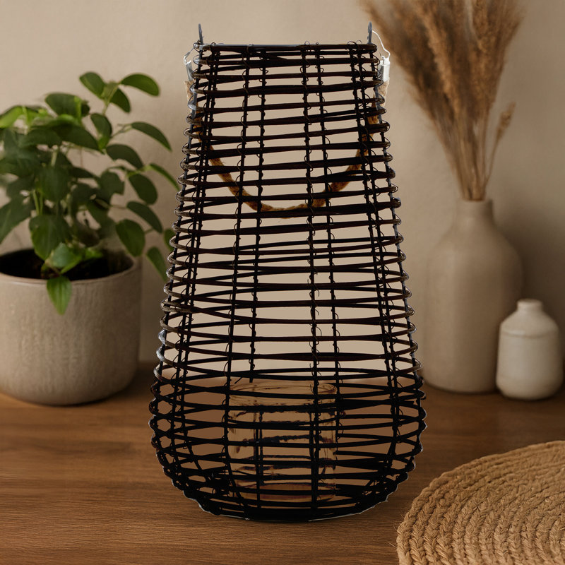 25cm No Power Source Required / Manual Outdoor Lantern, Black; Brown; Tan, 41" H x 25" W x 25" D