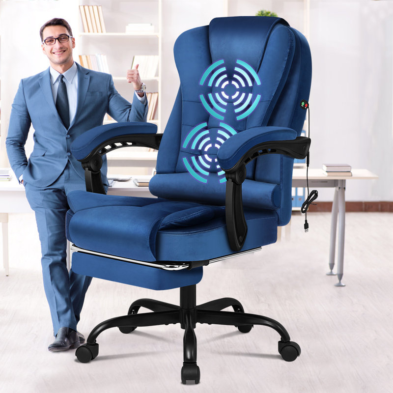 Heidlersburg Velvet Executive Chair, Blue
