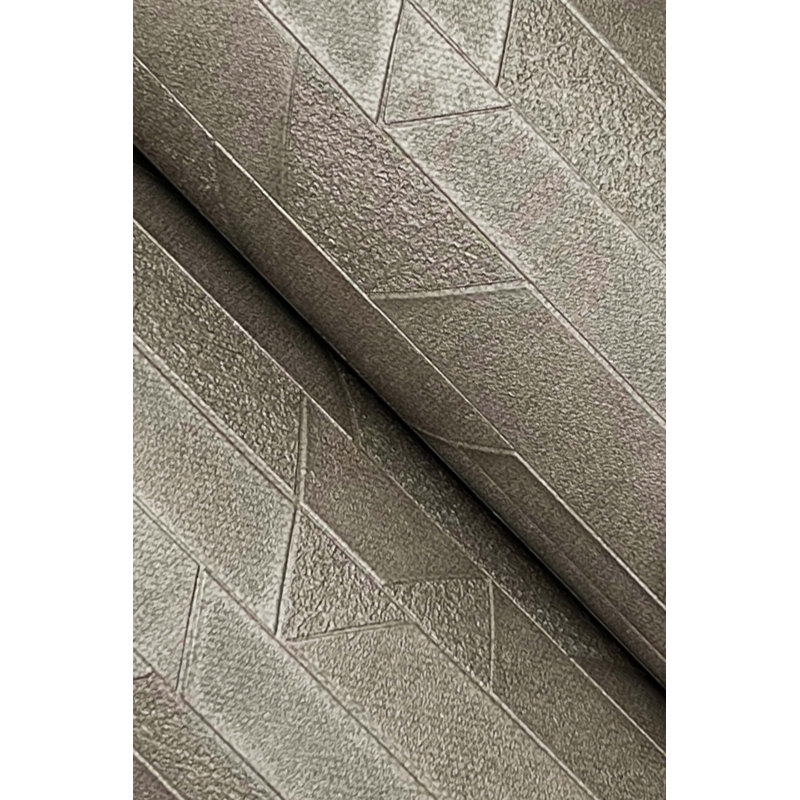 Geometric Wallpaper Roll, Aged Bronze