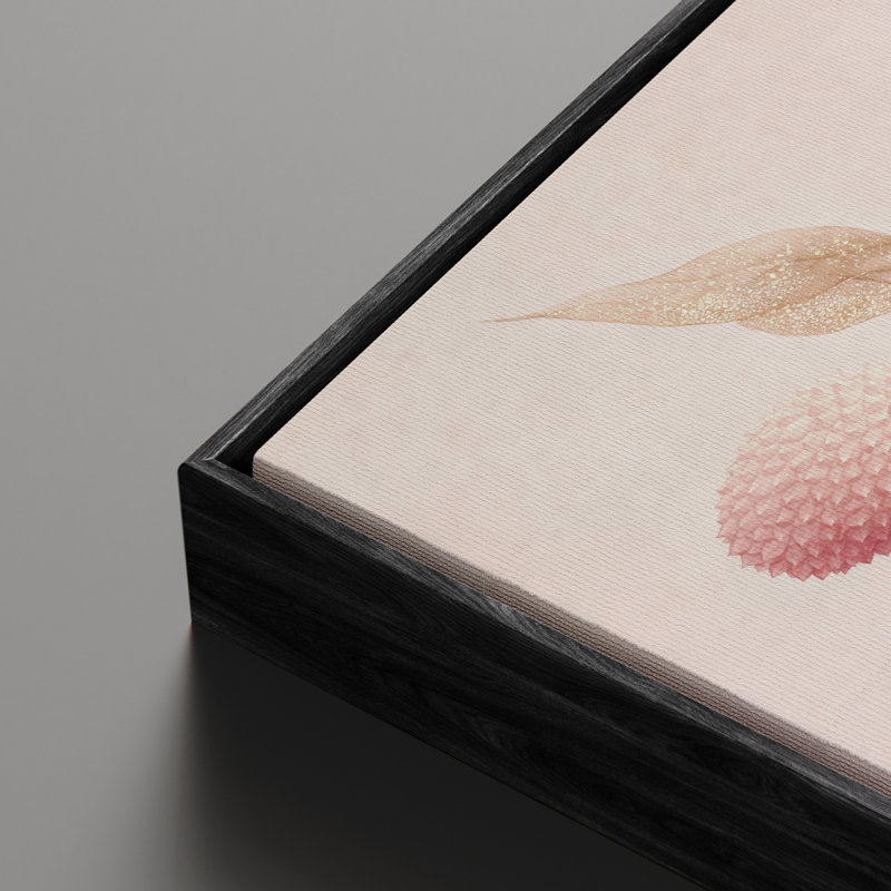 "Delicate Lychee Branch" avec impression de botanique encadrée botanique, 16" H x 24" W, Noir