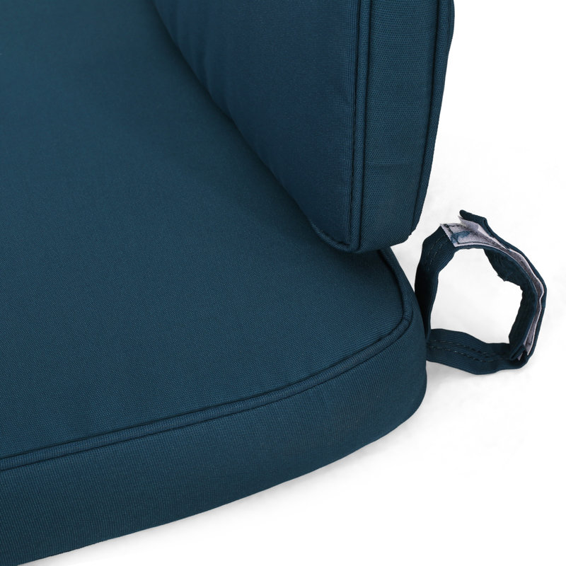 Brummett Outdoor 3.25'' Loveseat Seat / Back Cushion, Dark Teal