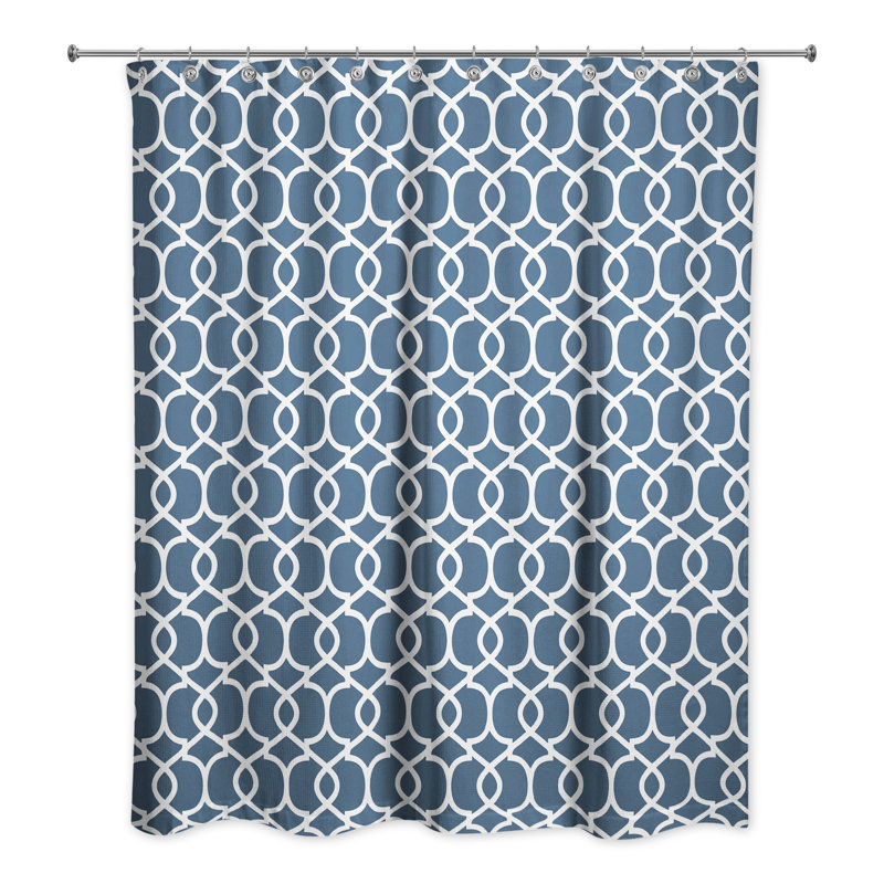 Geometric Shower Curtain, Blue