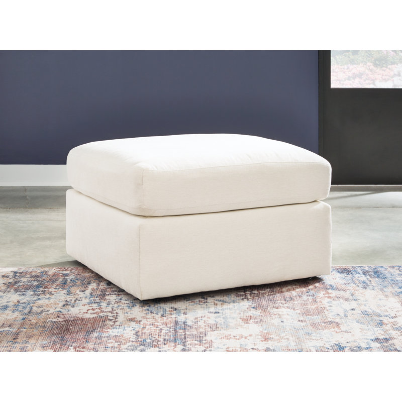 Gwenevere Upholstered Ottoman, Beige Polyester