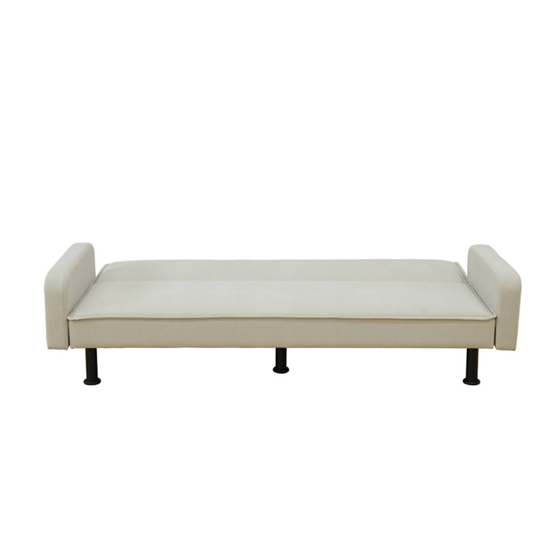 Twin 77.5'' Upholstered Convertible Sofa, Begie Velvet